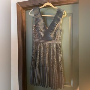 French Connection dark teal lace dress